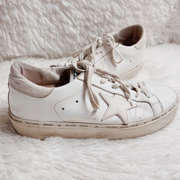 Golden Goose Shoes - Golden Goose Hi Star Sneakers in Cream